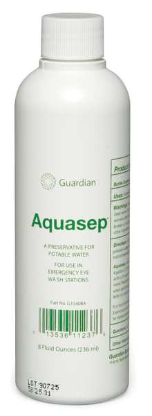 Aquasep Eyewash Preservative, 8 oz, For Use With Portable Eyewash Stations