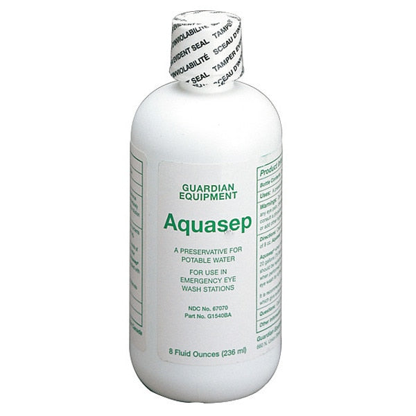 Aquasep Eyewash Preservative, 8 oz, For Use With Portable Eyewash Stations
