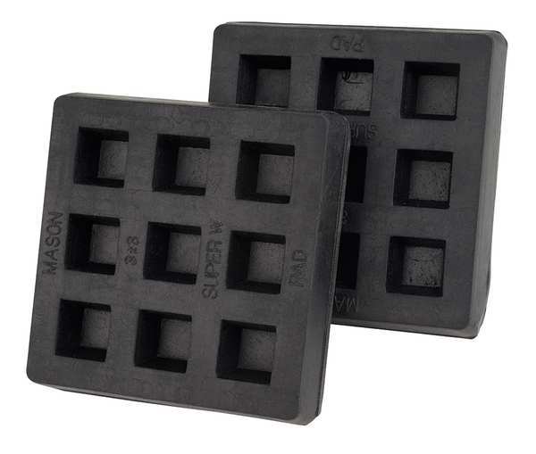 Vibration Iso Pad, 3x3x3/4 In, PK2