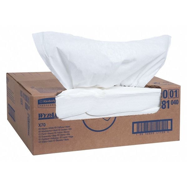 Dry Wipe, White, Flat Sheet, Hydroknit, 1 PK, 300 Wipes, 15 in x 16 1/2 in