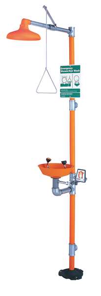 Drench Shower With Eyewash, Plastic