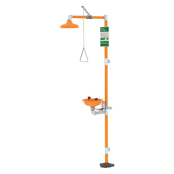 Drench Shower With Eyewash, 16 In. W