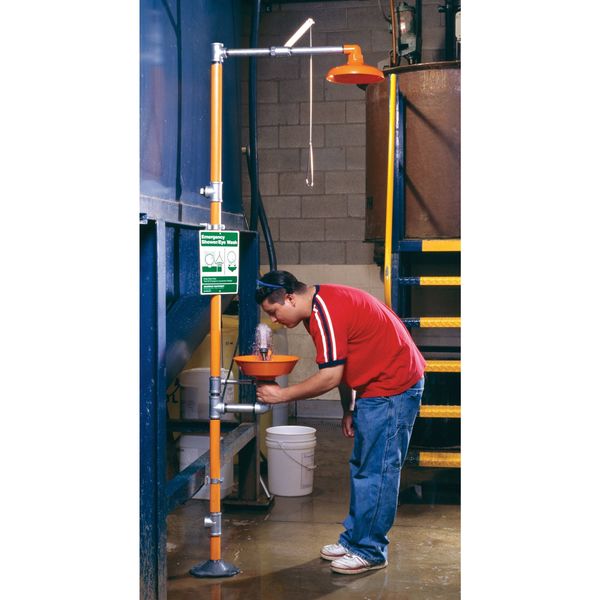 Drench Shower With Eyewash, Plastic