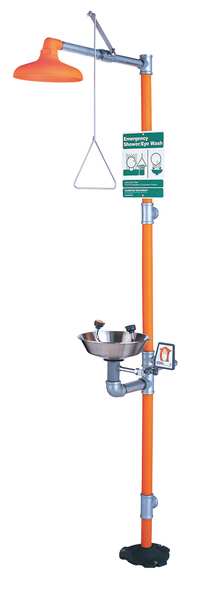 Drench Shower With Eyewash, 16 In. W
