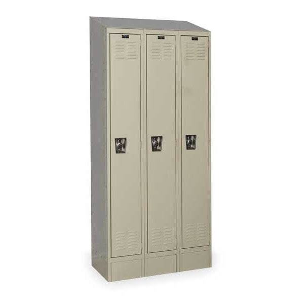 Wardrobe Locker, 36 in W, 18 in D, 84 in H, (1) Tier, (3) Wide, Tan