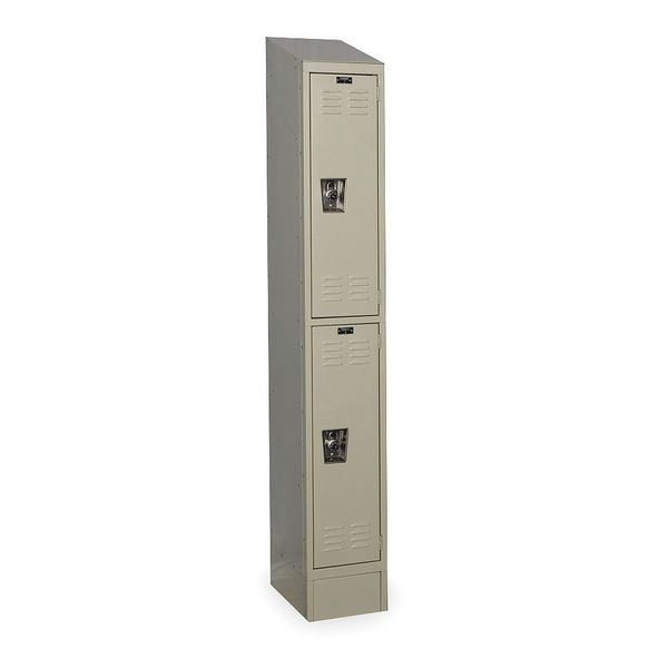 Wardrobe Locker, 12 in W, 18 in D, 84 in H, (1) Wide, (2) Openings, Tan