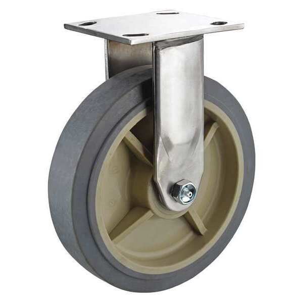 Rigid Plate Caster, TPR, 6 in., 600 lb.