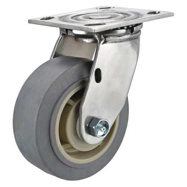 Swivel Plate Caster, 600 lb., Delrin