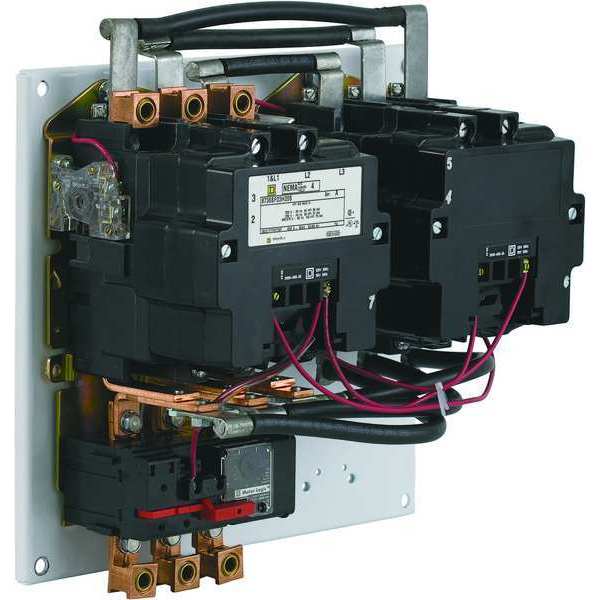 Reversing NEMA Magnetic Motor Starter, No Enclosure NEMA Rating, 120V AC, 3 Poles, 1NO