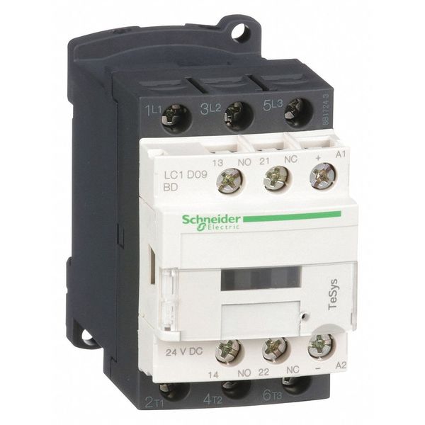 IEC Magnetic Contactor, 3 Poles, 24 V DC, 9 A, Reversing: No