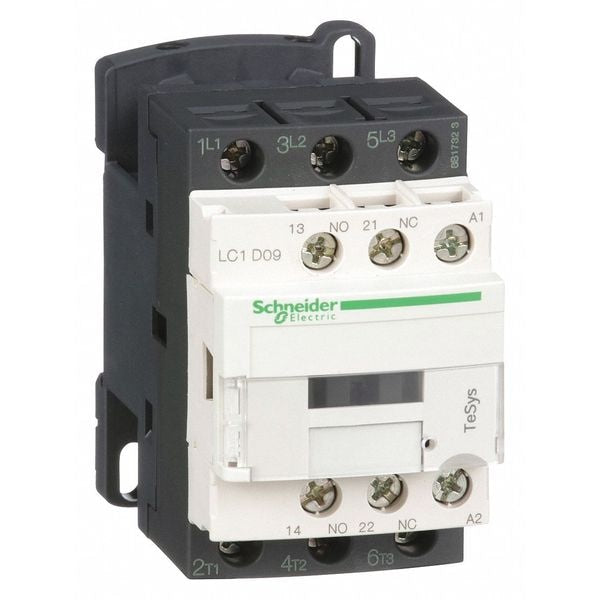 IEC Magnetic Contactor, 3 Poles, 480 V AC, 9 A, Reversing: No
