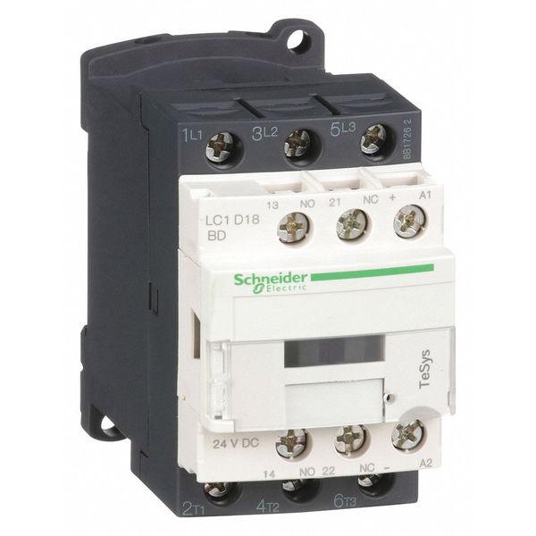 IEC Magnetic Contactor, 3 Poles, 24 V DC, 18 A, Reversing: No