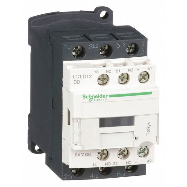 IEC Magnetic Contactor, 3 Poles, 24 V DC, 12 A, Reversing: No
