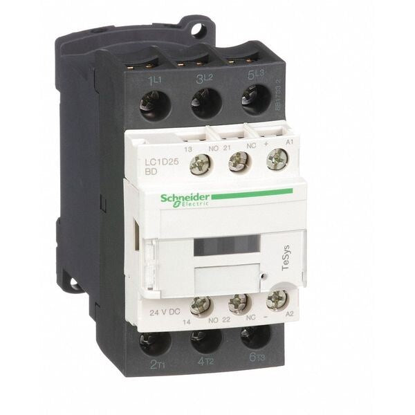 IEC Magnetic Contactor, 3 Poles, 24 V DC, 25 A, Reversing: No