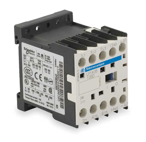 IEC Mini Magnetic Contactor, 3 Poles, 24 V DC, 6 A, Reversing: No