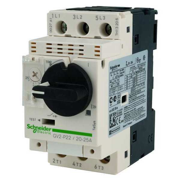 Manual Motor Starter, Knob, 0.63 to 1A, 3P
