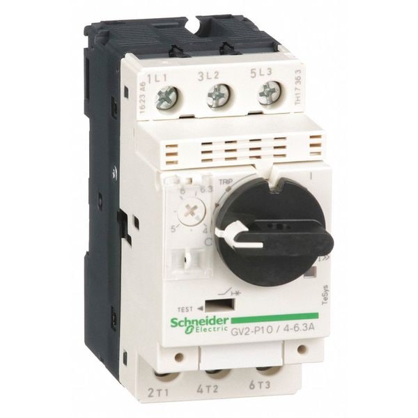 Manual Motor Starter, Knob, 4 to 6.3A, 3P