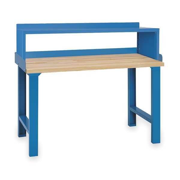 Workbench with Riser, Butcher Block, 72 in W, 35 1/4 in Height, 1,000 lb, Straight