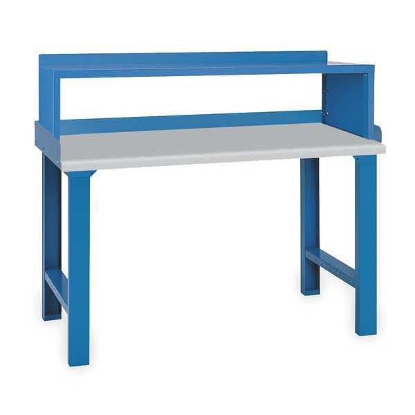 Workbench with Riser, Laminate, 60 in W, 35 1/4 in Height, 1,000 lb, Straight