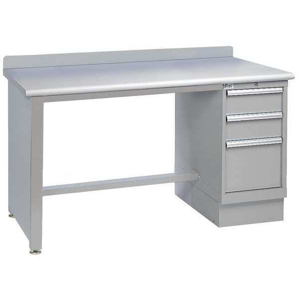 Workbench, Laminate, 72 in W, 35 1/4 in Height, 1,000 lb, Panel/Pedestal