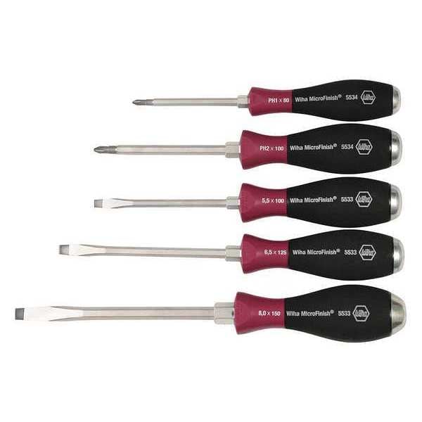 Demo Screwdriver Set, Slotted/Phillips, 5 pcs