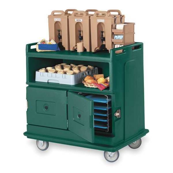 Beverage Service Cart, Recessed Top, Poly