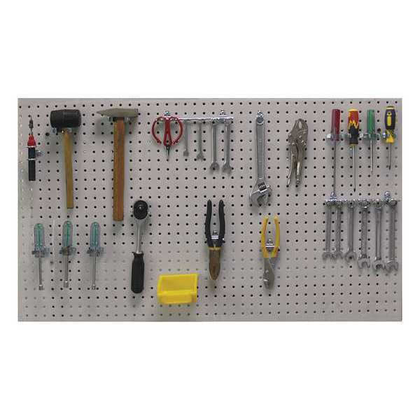 Round Hole Pegboard, 24 in H x 48 in W x 1/4 in D, 2 Panels