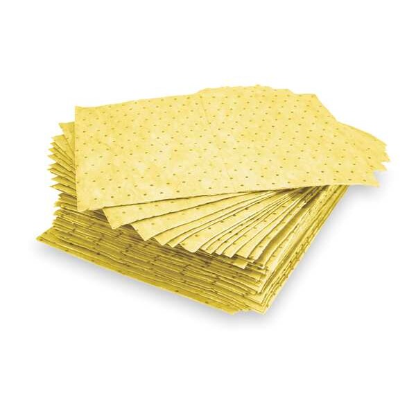 Sorbents, 21 gal. Universal Absorbed, Yellow, Polypropylene, 100 PK