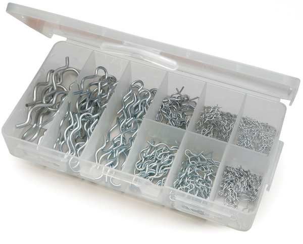 Hairpin Clip Asst, Zinc, 276 Pcs, 9 Sizes