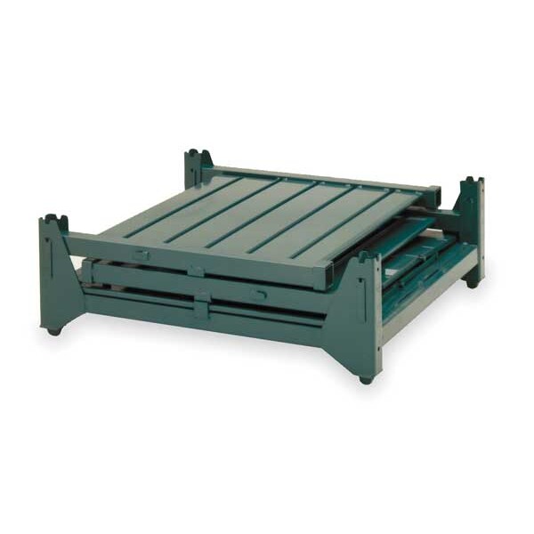 Green Collapsible Bulk Container, Steel, 28.3 cu ft Volume Capacity