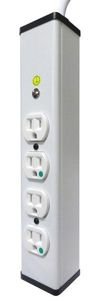 Outlet Strip, 15A, 4 Outlet, 6 ft., White