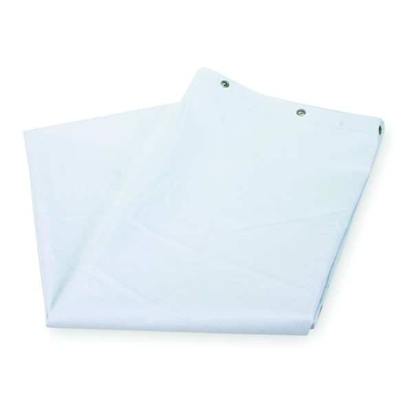 Shower Curtain, Nylon, White, 42 in W, 72 in L