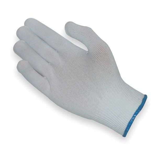Glove Liner, White, 8-2/3 In. L, PK12