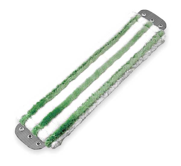 Flat Mop, Clamp On Connection, Cut-End, Green, Microfiber