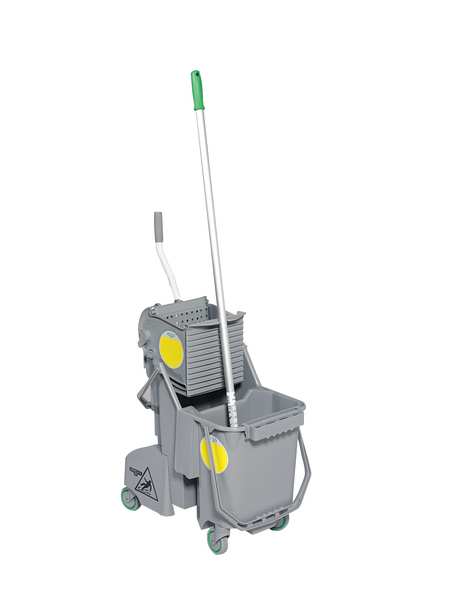 16 in L Flat Mop Pad, 16 oz Dry Wt, Clamp On Connection, Cut-End, Green, Microfiber