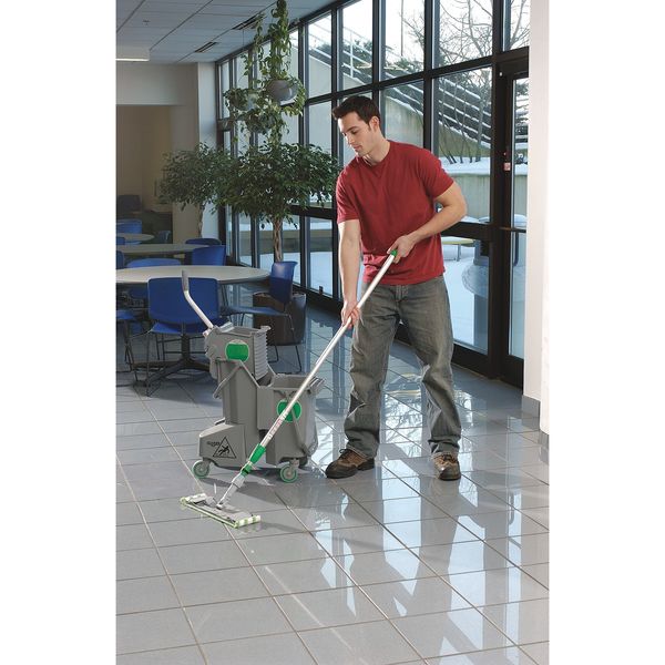 8 gal CLEANERx Dual Bucket Side Press Mop Bucket and Wringer, Gray, Polypropylene