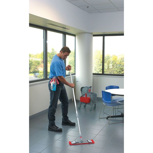 8 gal CLEANERx Dual Bucket Side Press Mop Bucket and Wringer, Gray, Polypropylene