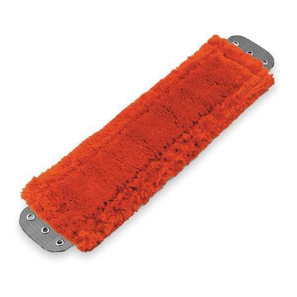 16 in L Flat Mop Pad, 16 oz Dry Wt, Clamp On Connection, Cut-End, Red, Microfiber