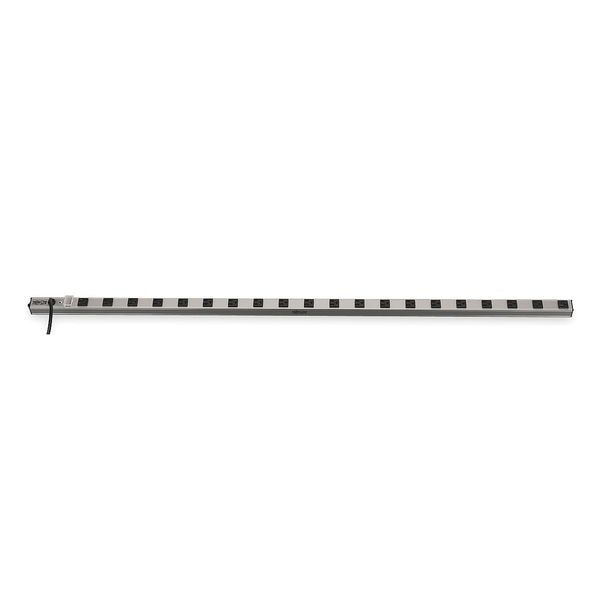 Outlet Strip, 15A, 20 Outlet, 15 ft, Gray