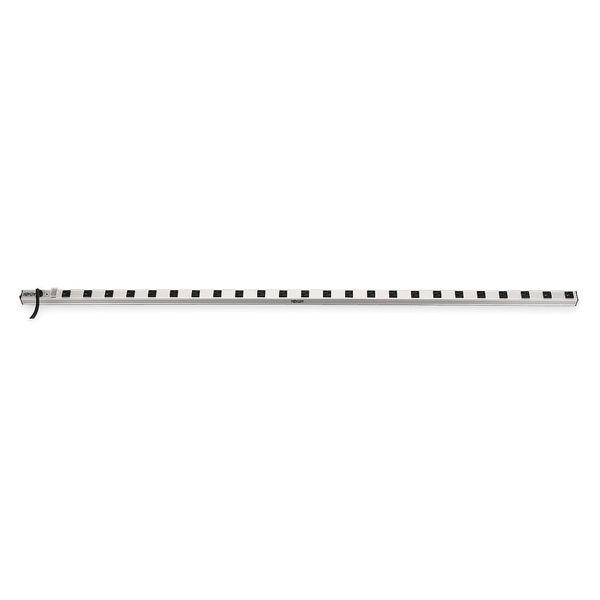 Outlet Strip, 15A, 24 Outlet, 15 ft, Gray