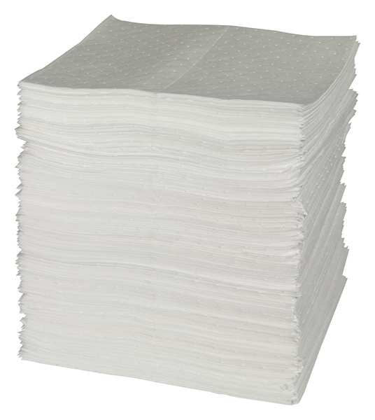 Sorbents, 51 gal/pk, 32 oz/pad, Oil Absorbed, White, Polypropylene, 200 PK