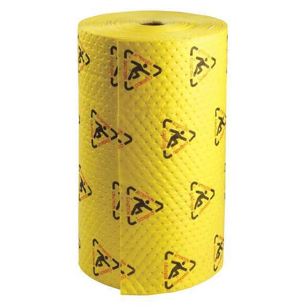 Sorbents, 40 gal. Harsh Chemicals Absorbed, Black, Red, Yellow, Polypropylene