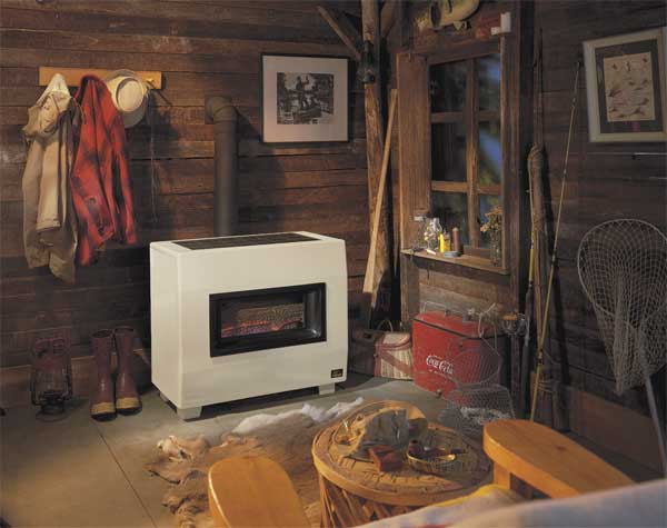 Gas Fired Room Heater, 20 In. D, 34 In. W