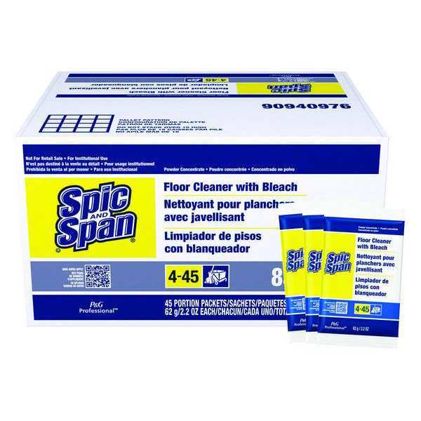 Powder Bleach Floor Cleaner, 2.2 oz., PK45