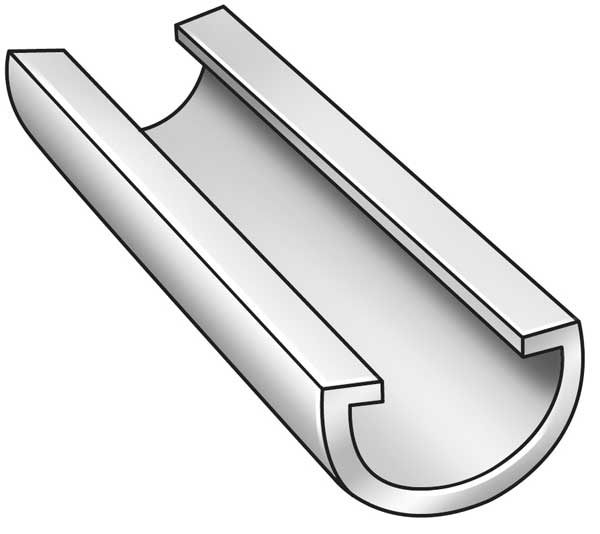 White UHMW Polyethylene Half Round Conveyor Guide Rail 10 ft L