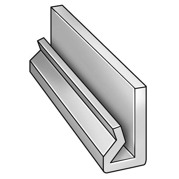 UHMW J Leg Stock, 10 ft L, 1/4