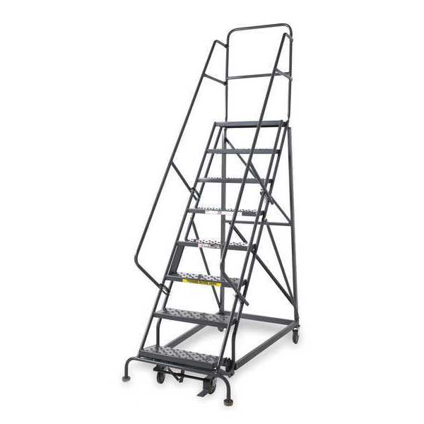156 in H Steel Rolling Ladder, 12 Steps