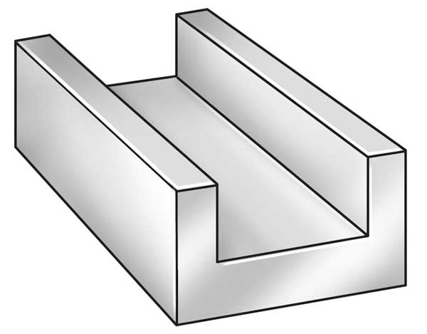 Ultra High Molecular Weight (UHMW) U Channel Stock, 120