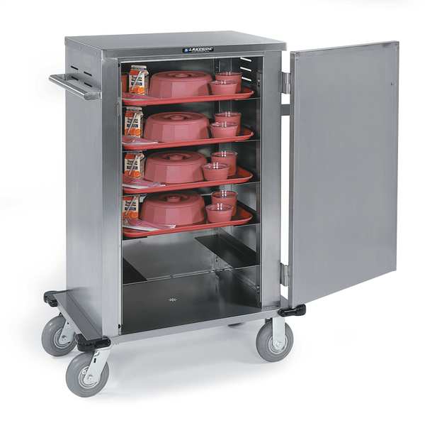 Stainless Steel Elite Series Room Service Cart - (6) Tray Capacity
