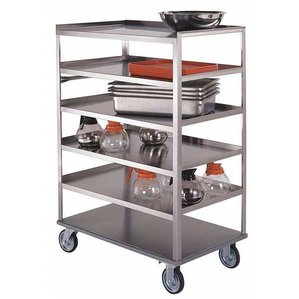 Stainless 4-Shelf Cart; (3) Edges Up, 500 lb Capacity, 21